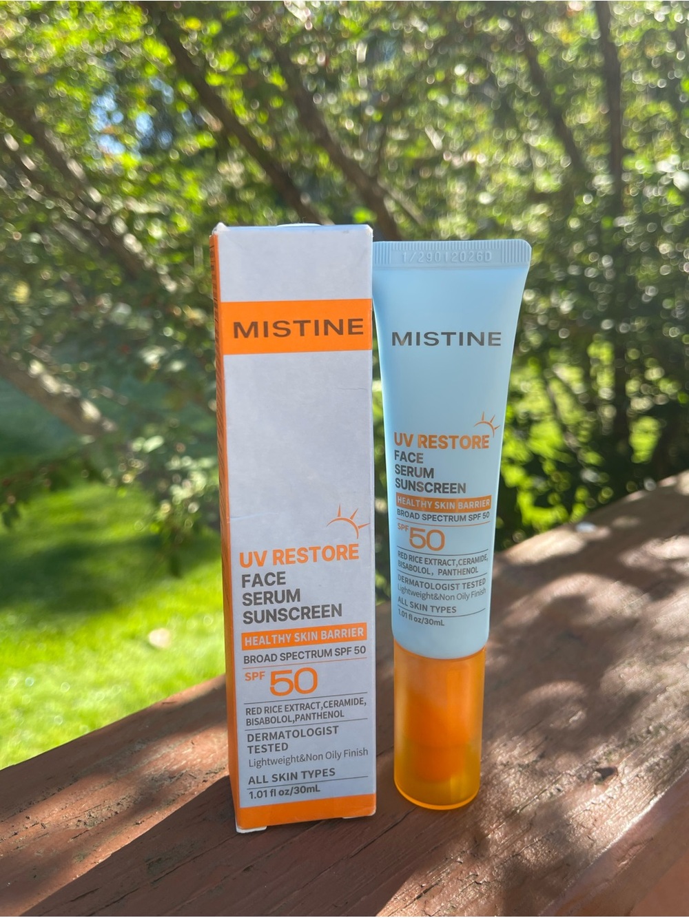 UV Restore Face Serum Sunscreen SPF 50 - Light Blue & Orange